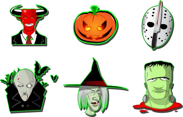 Set van halloween vector iconen — Stockvector