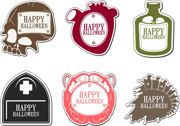 Uppsättning happy halloween etiketter — Stock vektor