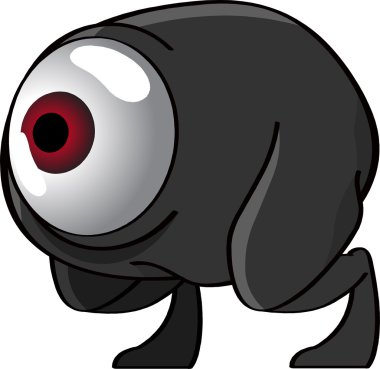 Tek gözlü canavar karikatür