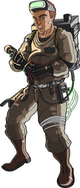 fütüristik karikatür bilim adamı