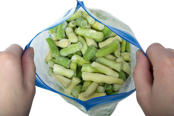 Legumes congelados isolados sobre fundo branco — Fotografia de Stock