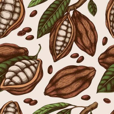 Elle çizilmiş kakaolu pürüzsüz desen