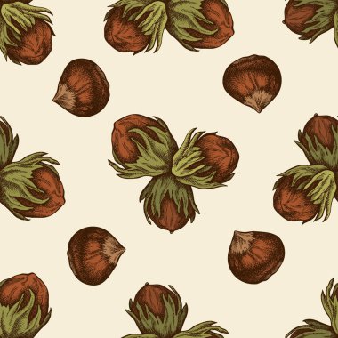 Kusursuz desenli, el çizimi fındıklı, harfli.