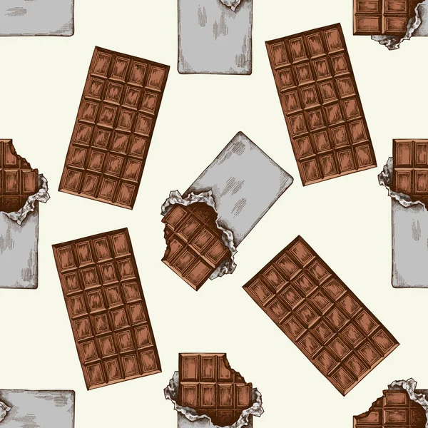 Seamless pattern with hand drawn colored chocolate — Vetor de Stock