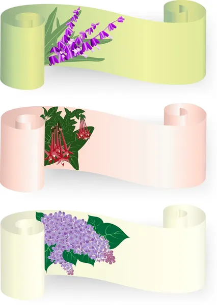 Banderoller med lavendel, lila och fuchsia Royaltyfria illustrationer