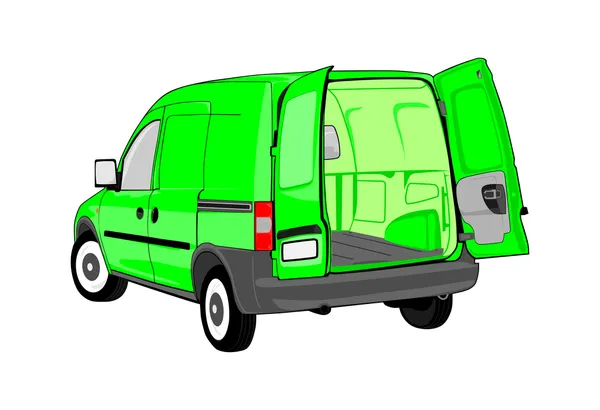 Van with open doors — Stock Vector