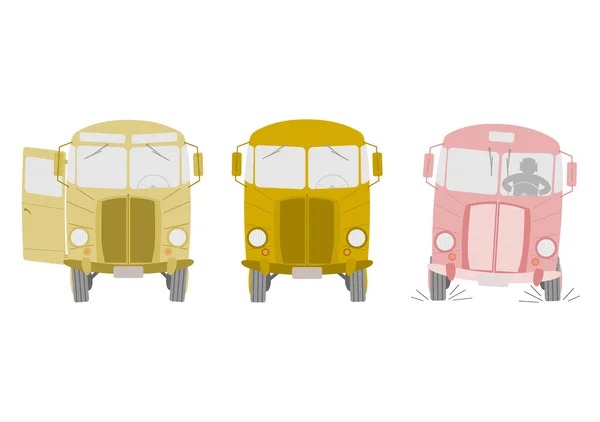 Autobuses retro . — Vector de stock