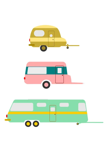 Caravanas retro . — Vector de stock