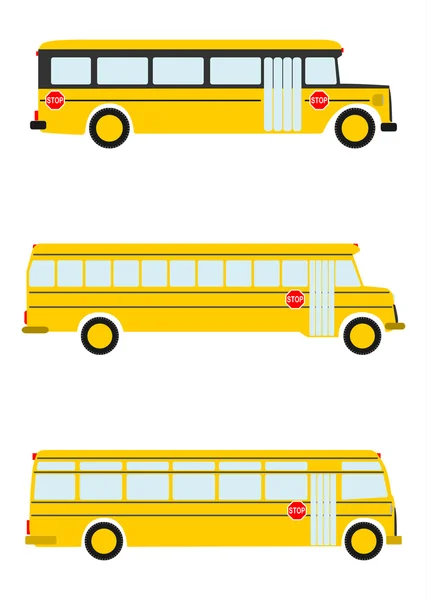 Retro school buses. — Stock Vector