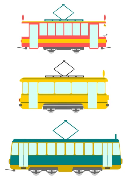 Tranvías retro . — Archivo Imágenes Vectoriales