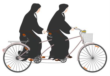 iki rahibe tandem sürme.