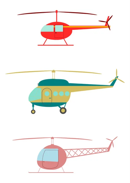 Retro helicopters. — Stock Vector