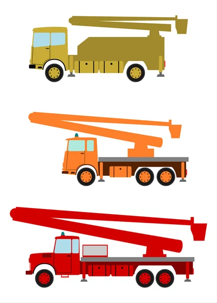 Bucket trucks — Stock Vector