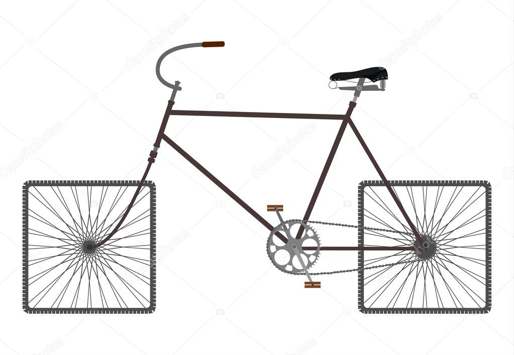 Bicycle with square wheels hotsell