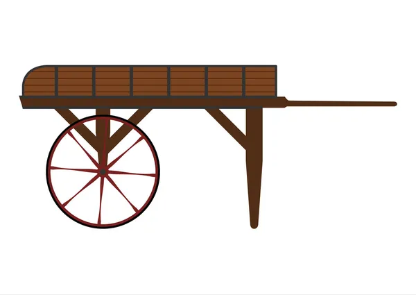 Chariot fournisseurs en bois — Image vectorielle