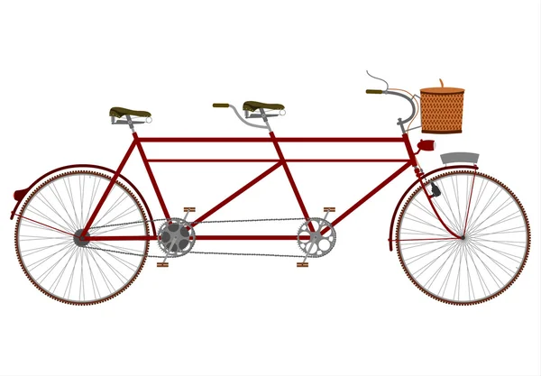 Vintage tandem bike — Stock Vector