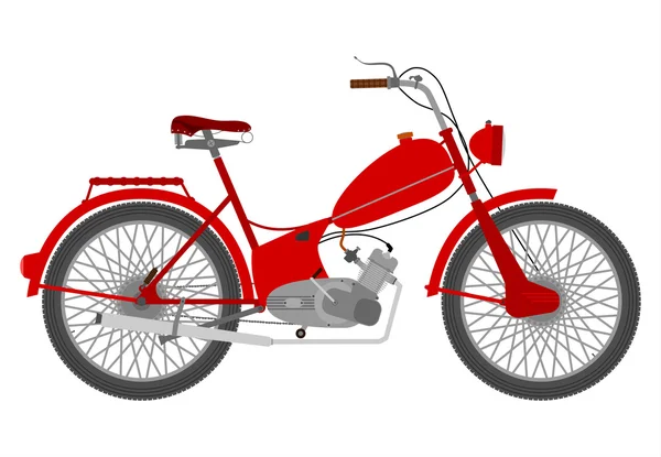 Vintage motocicleta roja . — Vector de stock