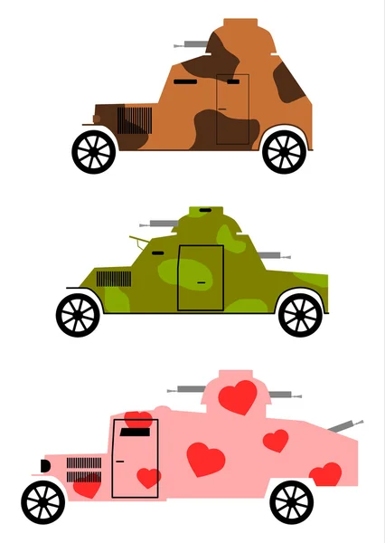 Armoured cars set — Stock Vector