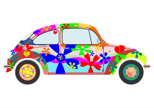 Hippie car — Stock Vector