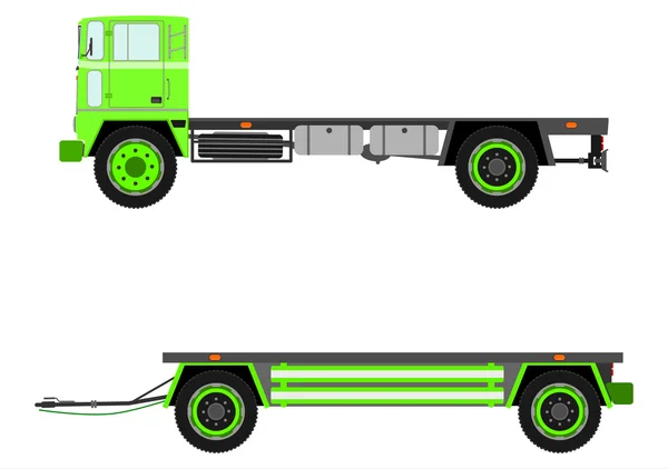 Truck and trailer — Stock Vector