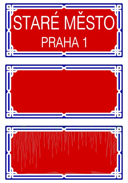 Plăci de stradă din Praga — Vector de stoc