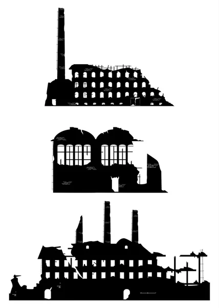 Развалины фабрики — стоковый вектор
