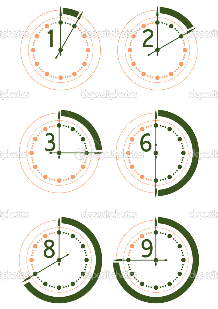 Hours icon set