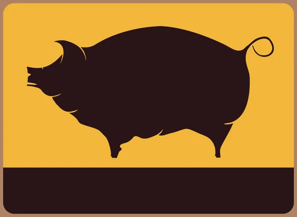 Information plate with pig — Stock Vector