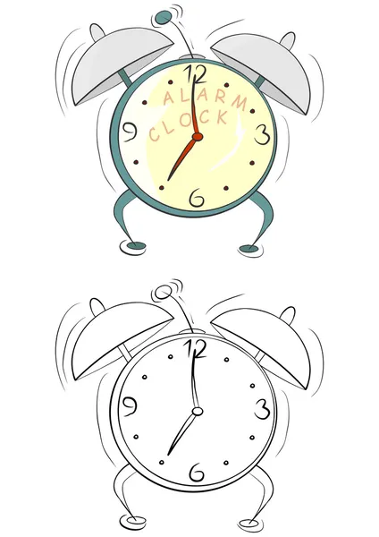Relógio despertador dos desenhos animados — Vetor de Stock
