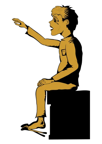 Garçon assis — Image vectorielle