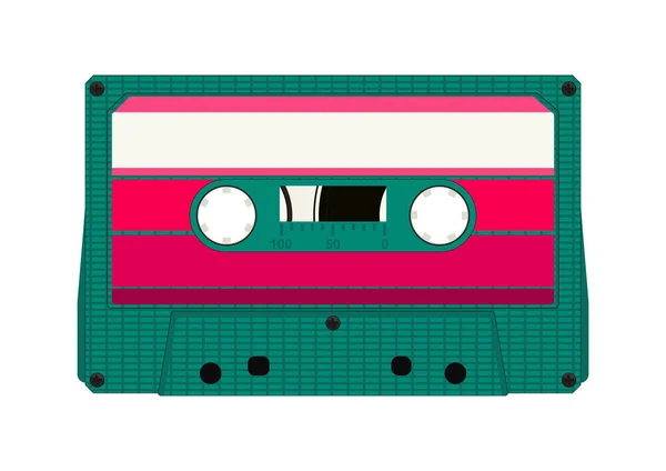 Vintage Audio Cassete Tape 80S Easy Edit Vector Gradients — Stock Vector