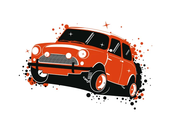 Small Vintage Car Limited Colour Vector Illustration Gradients — Stock Vector