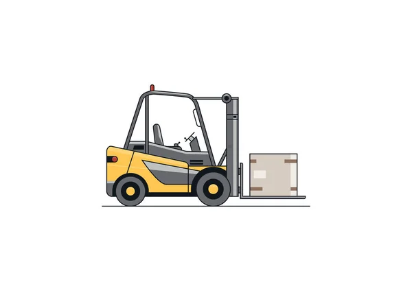 Flat Line Vector Design Forklift Load — стоковый вектор