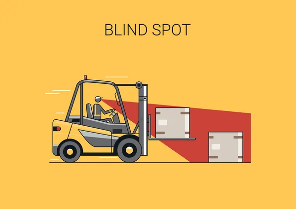 Blind Spot Flat Line Vector Design Forklift Operator Load 로열티 프리 스톡 벡터