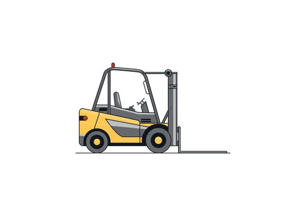 Flat Line Vector Design Modern Counterbalance Forklift — Stock Vector