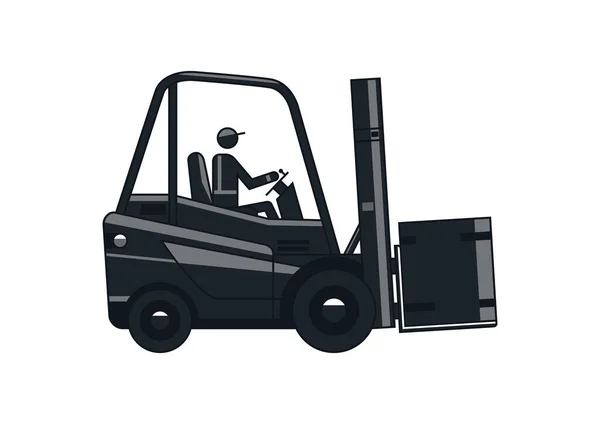 Line Vector Design Modern Counterbalance Forklift — Vetor de Stock