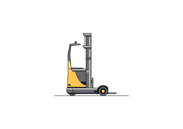 Line Vector Design Modern Reach Truck Forklift — стоковый вектор