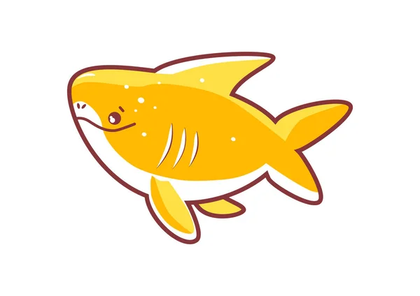 Καρχαρίας Στυλ Καβάι Σχεδιασμός Διανύσματος Περιορισμένου Χρώματος — Διανυσματικό Αρχείο