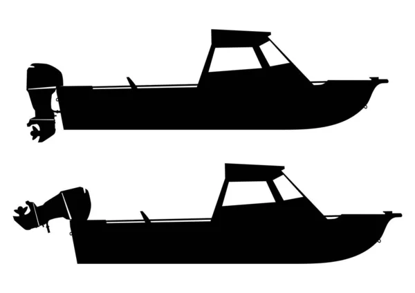 Hajótest Halászhajójának Sziluettjei Vektor — Stock Vector