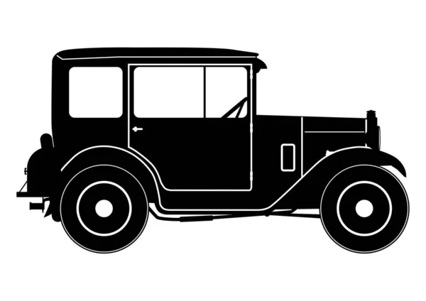 Silueta Berlina Vintage Coche Los Años — Vector de stock