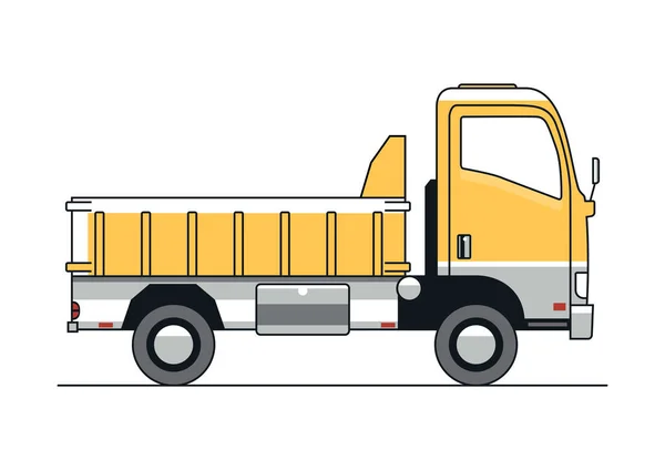 Line Vector Design Modern Cab Engine Tipper Truck — Image vectorielle