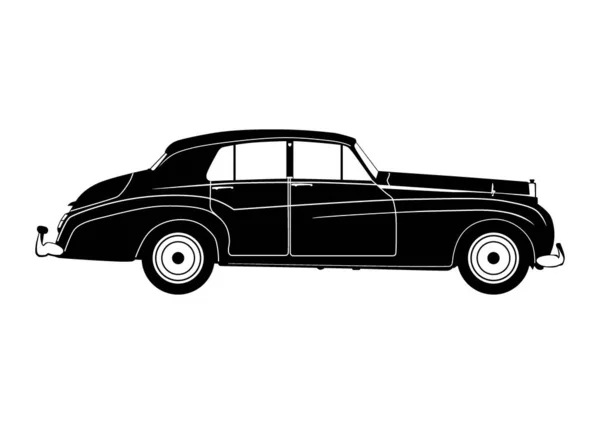 Silhouette Classic Limousine Vector Consisting Two Shapes — Stock Vector