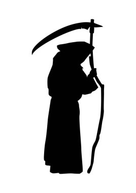 Silhouette of a grim reaper. Vector.