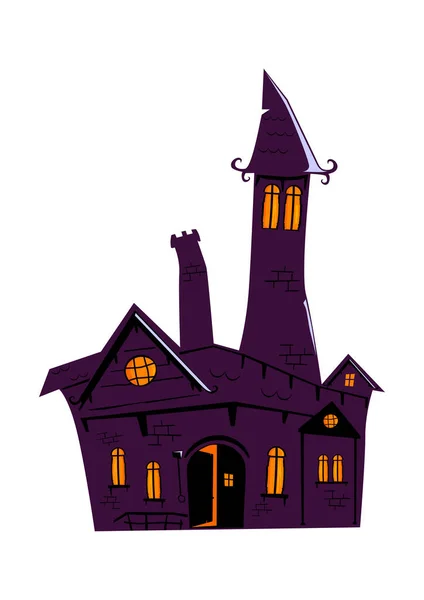 Cartoon Haunted House Gradients Other Effects Vector — Stock Vector