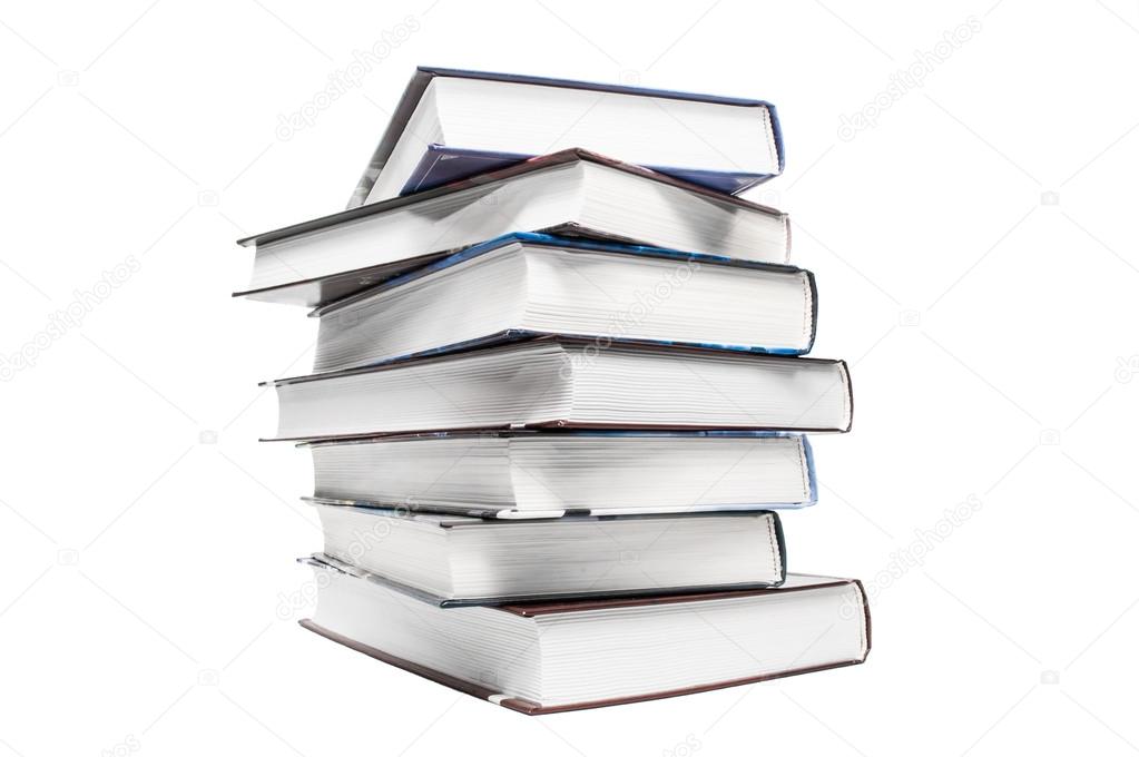 Stack of seven books