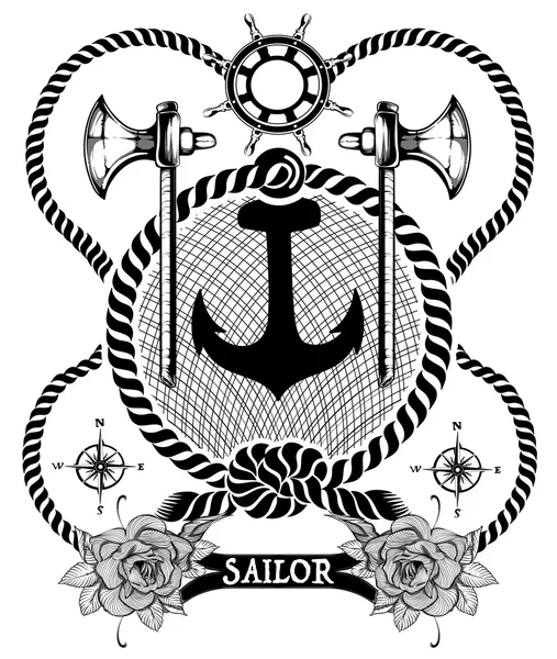 Sailor elements — Stock Vector