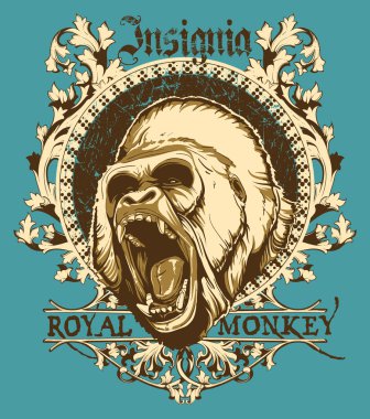 Royal monkey clipart