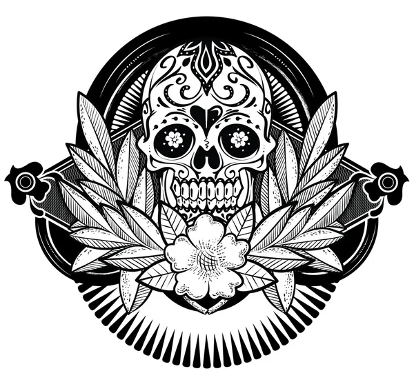 Caveira Floral — Vetor de Stock