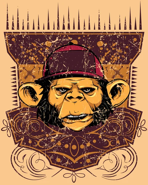 Monkey rapper — Stock Vector