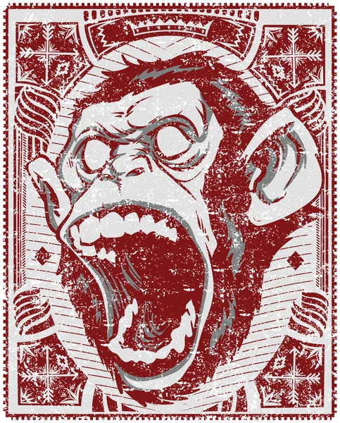 Screaming monkey — Stock Vector